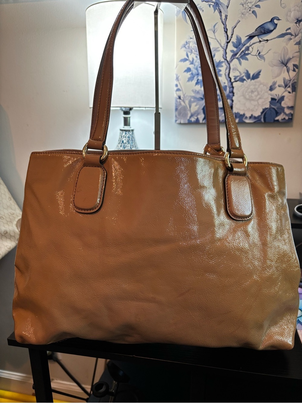 Authentic Gucci Soho Working Tote - Beige Patent Leather - Good Condition - Picture 5 of 15